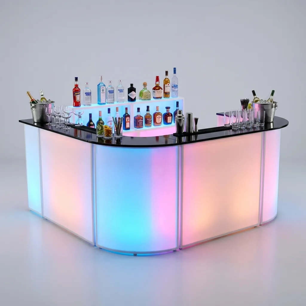 Location de comptoir de bar lumineux à Cagliari