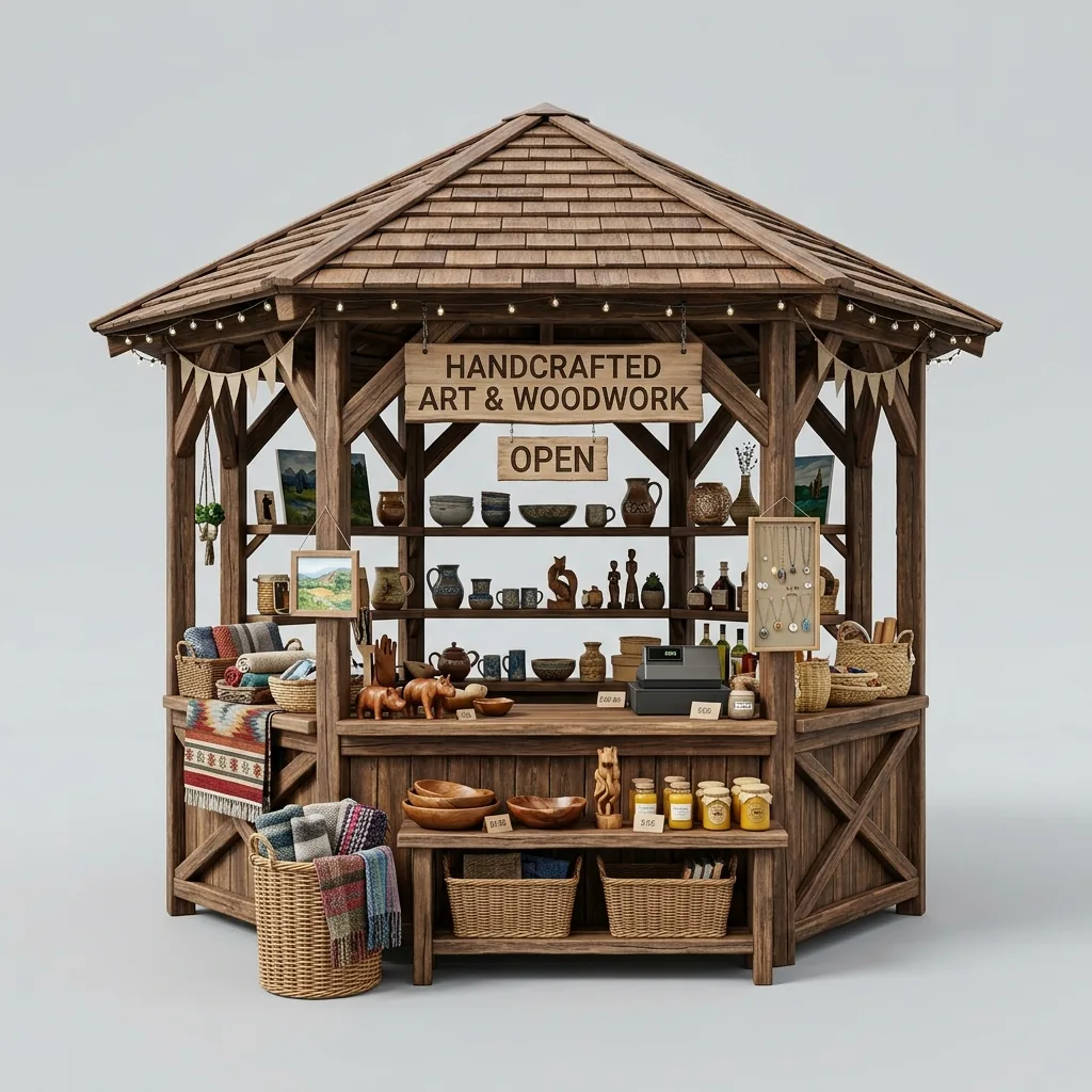 Location de chalet en bois pour marchés à Cagliari